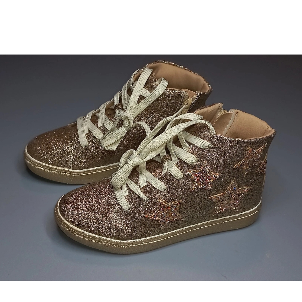 SO Penelope Gold Glitter High-Top Girls Sneakers / size: 4 / New.